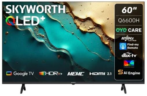 Skyworth 60 Inch QLED Google 4K UHD Smart TV
