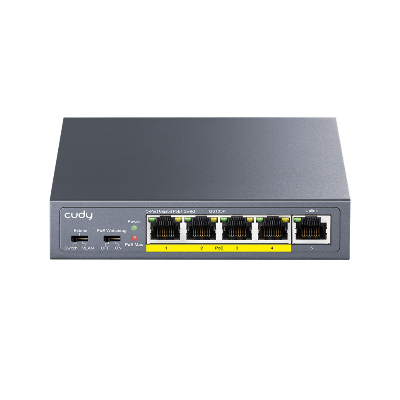 cudy 5 port gigabit poe+ switch, gs105p 1.0